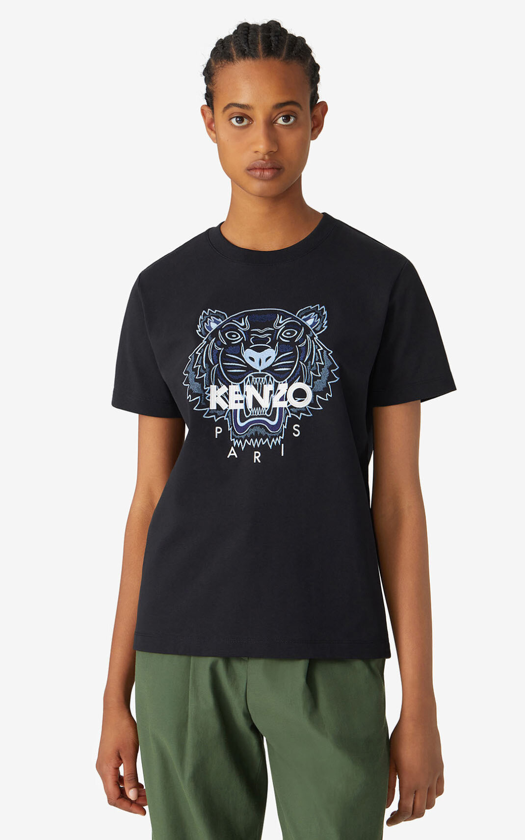 Kenzo Loose Tiger μπλουζακια γυναικεια μαυρα | GR085752